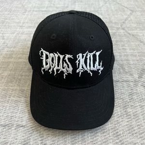 Dolls Kill Women’s Black Kawaii Goth Punk Rocker Adjustable SnapBack Trucker Hat